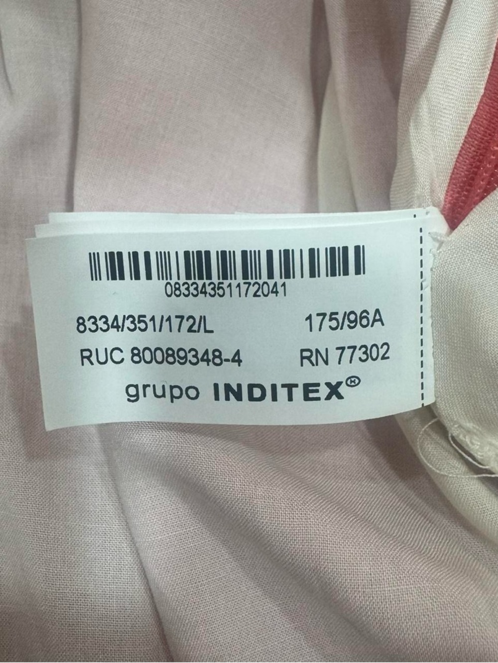 NWT Zara Linen Blend Short Sleeve Mini Dress Bow Size Large Coral Pink - Picture 8 of 9